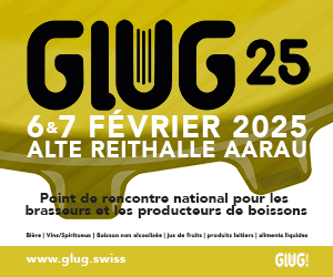 GLUG 25, les 6 et 7 février 2025 à l'Alte Reithalle d'Aarau, point de rencontre national pour les brasseurs et les producteurs de boissons. 